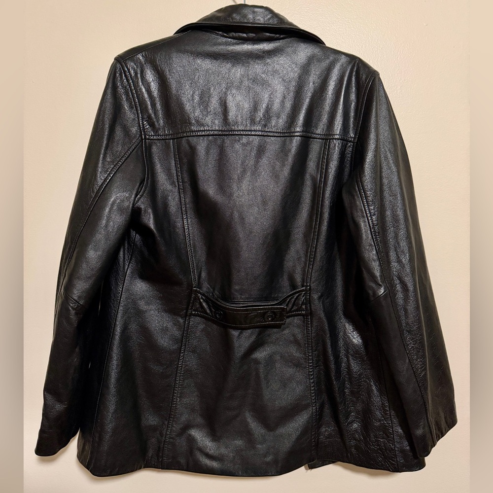 Vintage Wilson’s Maxima y2k leather cropped trench coat size small - Picture 4 of 8